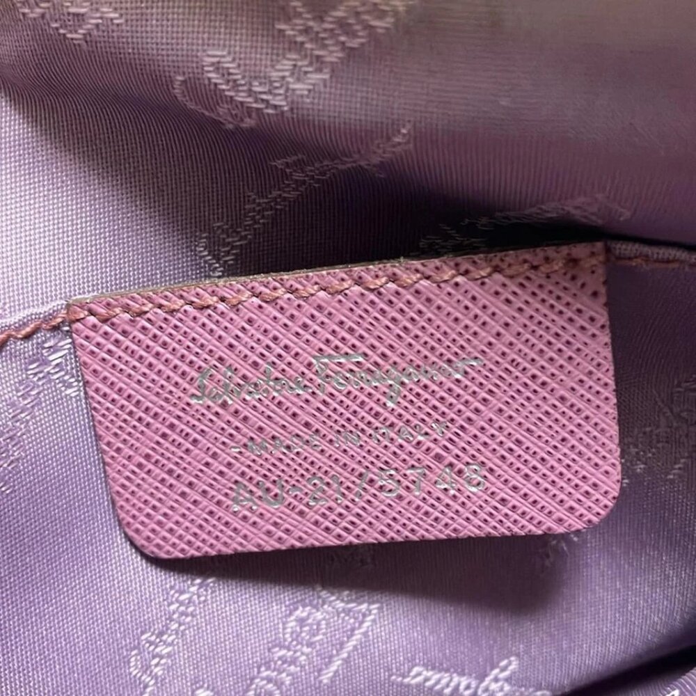 Salvatore Ferragamo Gancini Light Pink Pink Suede Leather 203-073025 - Picture 8 of 8